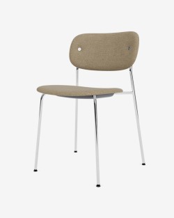 Co Dining Chair | Audo Copenhagen | Krzesło w pełni tapicerowane z chromowaną ramą