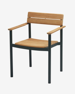 Pelagus Armchair | Fritz Hansen | Krzesło ogrodowe z podłokietnikami teak, aluminium Hunter Green