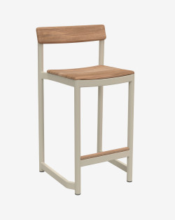 Pelagus Counter Stool | Fritz Hansen | Hoker ogrodowy teak, aluminium Light Ivory