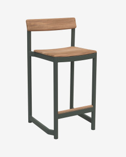 Pelagus Counter Stool | Fritz Hansen | Hoker ogrodowy teak, aluminium Hunter Green