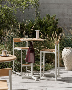 Pelagus Bar Stool | Fritz Hansen | Hoker ogrodowy teak, aluminium Light Ivory