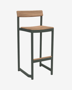 Pelagus Bar Stool | Fritz Hansen | Hoker ogrodowy teak, aluminium Hunter Green