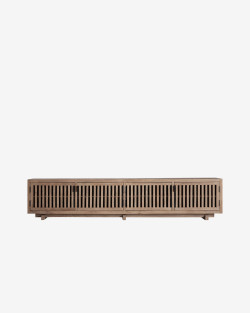 GABIA TV Stand | Drewniana szafka TV z drzwiami przesuwnymi