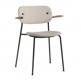 Co Chair | krzesło w pełni tapicerowane + podłokietniki | czarna stal