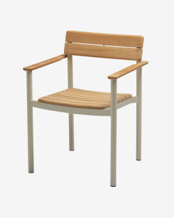 Pelagus Armchair | Fritz Hansen | Krzesło ogrodowe z podłokietnikami teak, aluminium Light Ivory