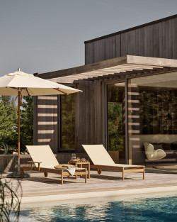 Pelagus Sunbed | Fritz Hansen | Leżak ogrodowy teak, sling