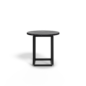 Florence Ø50 cm | stolik boczny | czarny marmur Black Marquina Marble