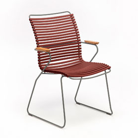 CLICK | krzesło ogrodowe | wysokie oparcie / bambusowe podłokietniki