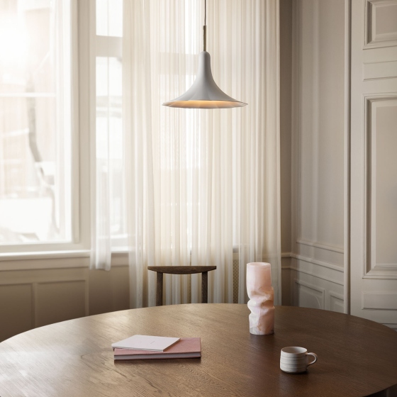 PETALII 1 SMALL | lampa wisząca | polerowana miedź / biały