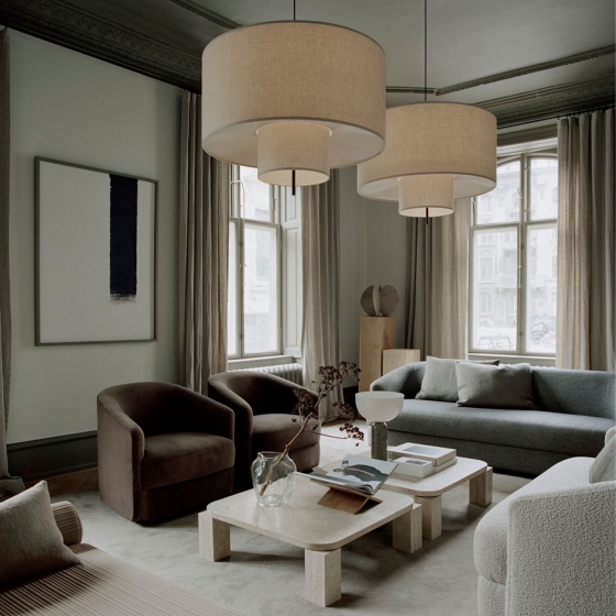 Margin | lampa wisząca Ø90 cm | beżowy abażur