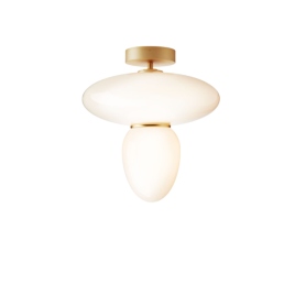 Rizzatto 42 | lampa sufitowa | satynowy mosiądz / opal