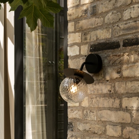 LIILA WALL OUTDOOR | lampa ścienna - zewnętrzna | czarny / przezroczyste szkło
