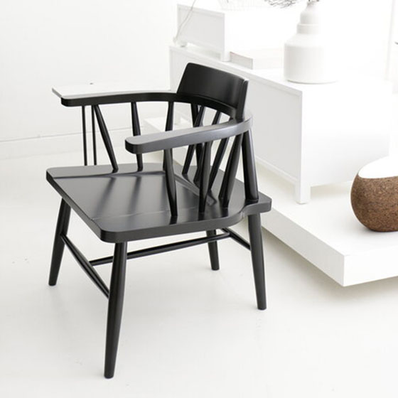 R & B | fotel, Jesion Barwiony | Kolor: Czarny - Branca Lisboa. Sklep internetowy HomeNook