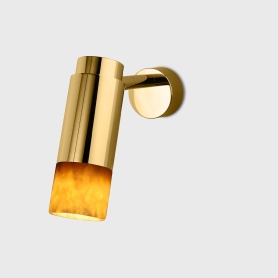 Donya Pivot Wall | lampa ścienna - polerowany mosiądz + onyx amber