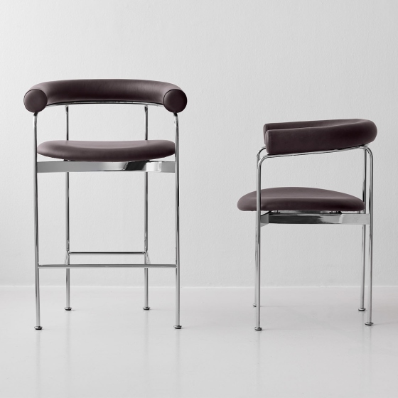 BAIA COUNTER STOOL | krzesło barowe z tapicerowanym oparciem