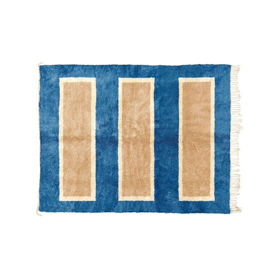 La Porte - Lazur + Brąz | Beni Rugs | Dywan, 92 x 153 cm Frędzle - Beni Rugs. Sklep internetowy HomeNook