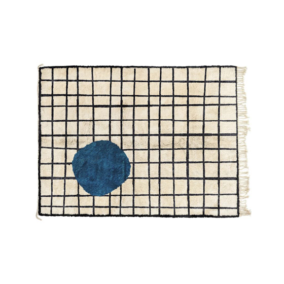 Dot - Niebieski | Beni Rugs | Dywan, 153 x 214 cm Frędzle - Beni Rugs. Sklep internetowy HomeNook